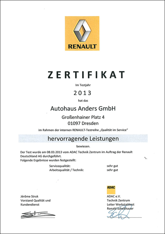 zertifikat 2013